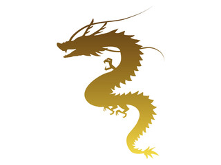 金色の龍のシルエット