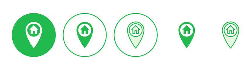 Address icon set. home location icon vector