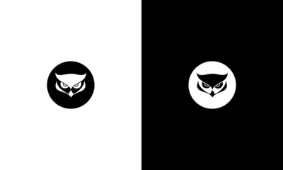 Rolgordijnen owl head icon collection logo design vector © anello