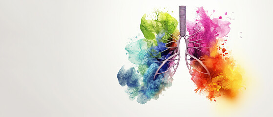 Rainbow anatomy lung, world tuberculosis day, lung cancer concept - obrazy, fototapety, plakaty