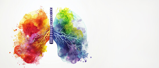 Rainbow anatomy lung, world tuberculosis day, lung cancer concept