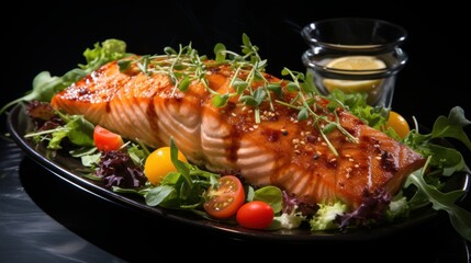 grilled salmon with vegetables