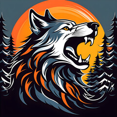 Obraz premium wolf head tattoo