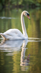  graceful swan lake day reflection 
