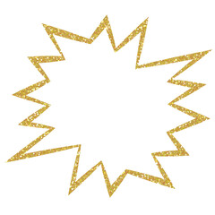 Golden  comic speech bubble. Design for decorating,background, wallpaper, illustration.