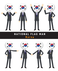 韓国の国旗を擬人化したキャラクターセット