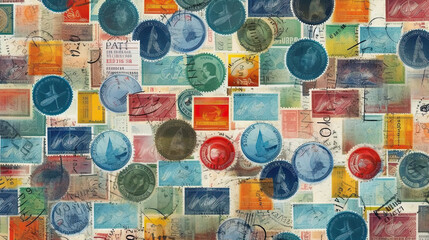 Unreal Postage stamps from different countries and times