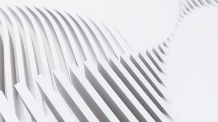Abstract Curved Shapes. White Circular Background.