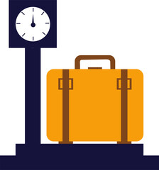 Suitcase weighing scales icon