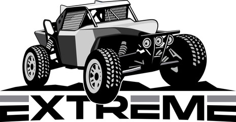 Buggy offroading social club logo design vector