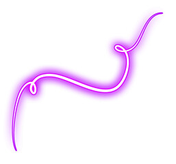 Purple Glowing Neon Swirl Light Design Element