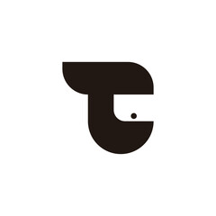 letter tc simple geometric logo vector