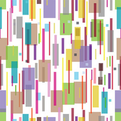 stripes squares colorful object motion seamless pattern vector