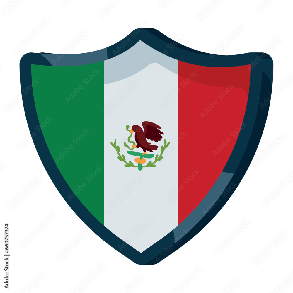 Poster mexican flag shield