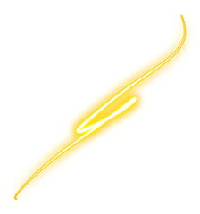Yellow Glowing Neon Swirl Light Design Element
