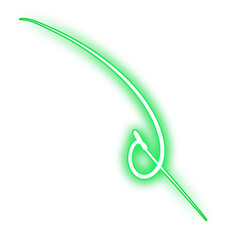 Green Glowing Neon Swirl Light Design Element