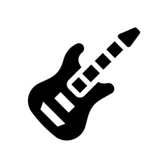 electric guitar glyph icon illustration vector graphic. Simple element illustration vector graphic, suitable for app, websites, and presentations isolated on white background