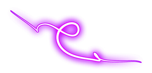Purple Glowing Neon Swirl Light Design Element