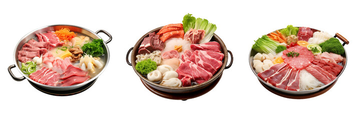 Shabu-shabu, transparent background, isolated image, generative AI
