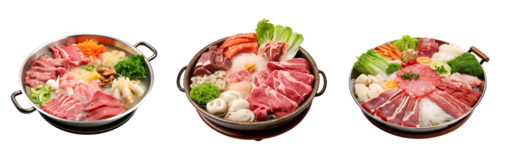 Shabu-shabu, transparent background, isolated image, generative AI
