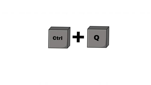 Animation of the shape of the CTRL key and Q key on the keyboard