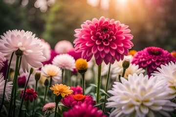 Fototapeta premium pink and white chrysanthemum