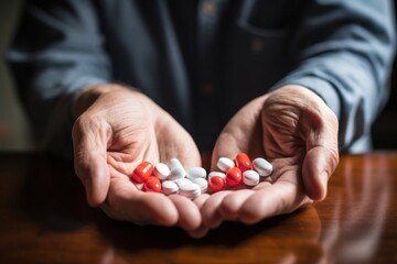 person holding vitamin pills , generative AI