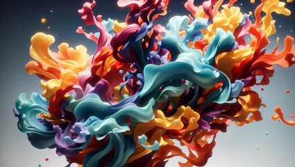 color splash background with bubbles