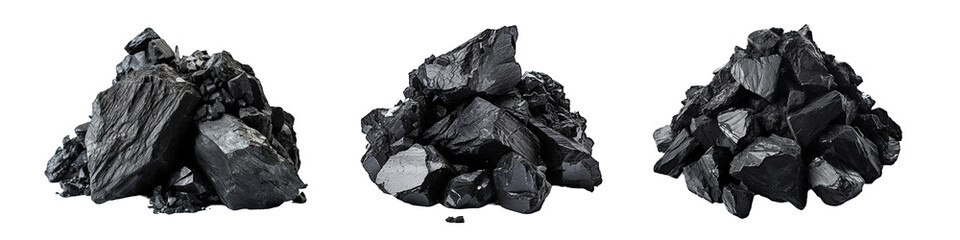 Coal, transparent background, isolated image, generative AI
