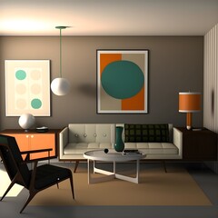 living room simple clean design minimalism modern art precisionism american modernism 60s art 