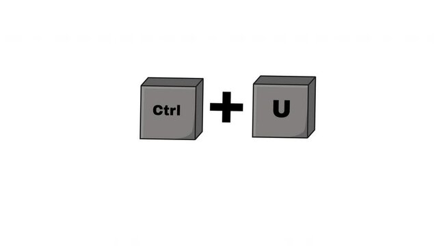 Animation of the CTRL key and U key on the keyboard
