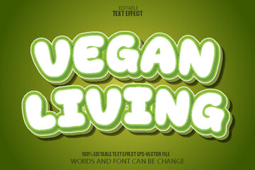 Vegan Living Editable Text Effect Cartoon Style