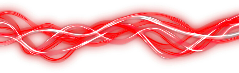 wavy neon lines glowing red