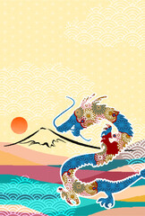 辰　年賀状　干支　背景