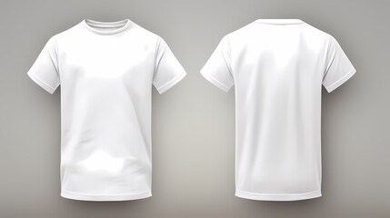 Plain white t-shirt front and back for mockup