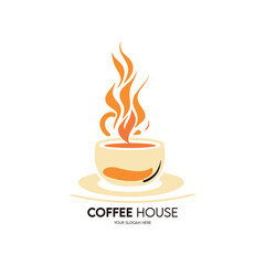 Hot Coffee logo design template