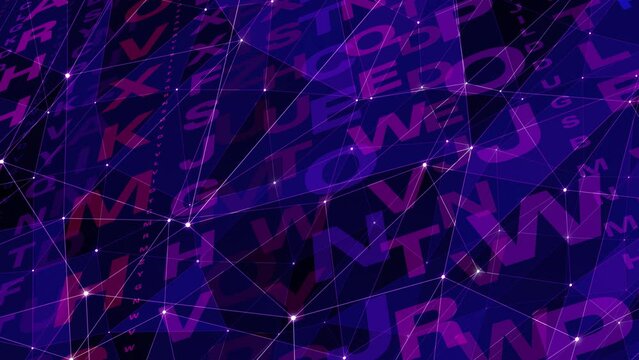 Unleashing creativity moving letters and connected lines in an abstract background. Visual communication in motion dynamic letters and abstract text animation