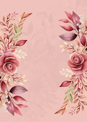 Obraz premium Pink modern trendy vector design frame. Background fall boho template