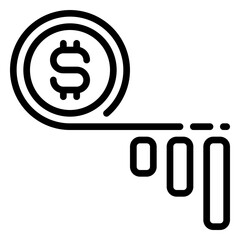 bankruptcy icon, line icon style