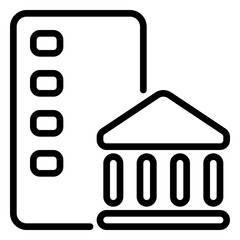 Bank icon, line icon style
