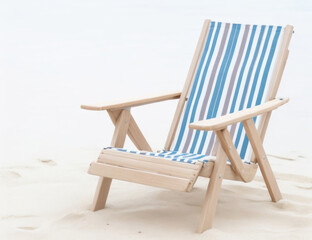 Beach Bench on a Clean Plain White Background