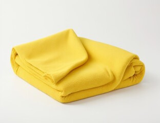 Yellow Towel on White Background - Soft and Sunny Bath Essential