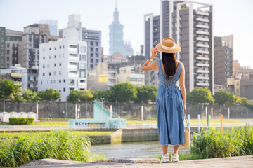 Travel woman visit Taipei city