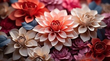 Fototapeta premium Floral Mosaic Art Mosaic Blooms Petal Puzzle ,Desktop Wallpaper Backgrounds, Background Hd For Designer