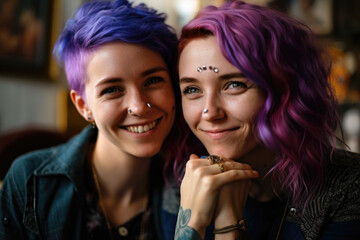 Lesbians at the couch -ai generated