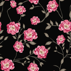 seamless vector design pattern on black background