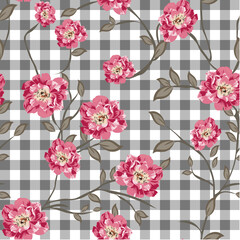 seamless vector flower with cheeks design pattern on background
