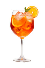 Alcoholic Aperol Spritz Cocktail in glass on a white background PNG - obrazy, fototapety, plakaty