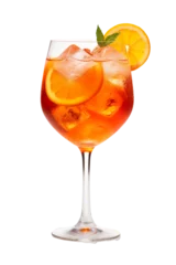 Foto op Plexiglas Alcoholic Aperol Spritz Cocktail in glass on a white background PNG © JetHuynh