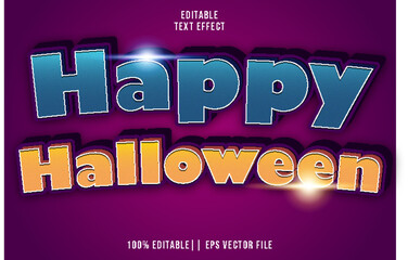 Happy Halloween Editable Text Effect 3D Gradient Style